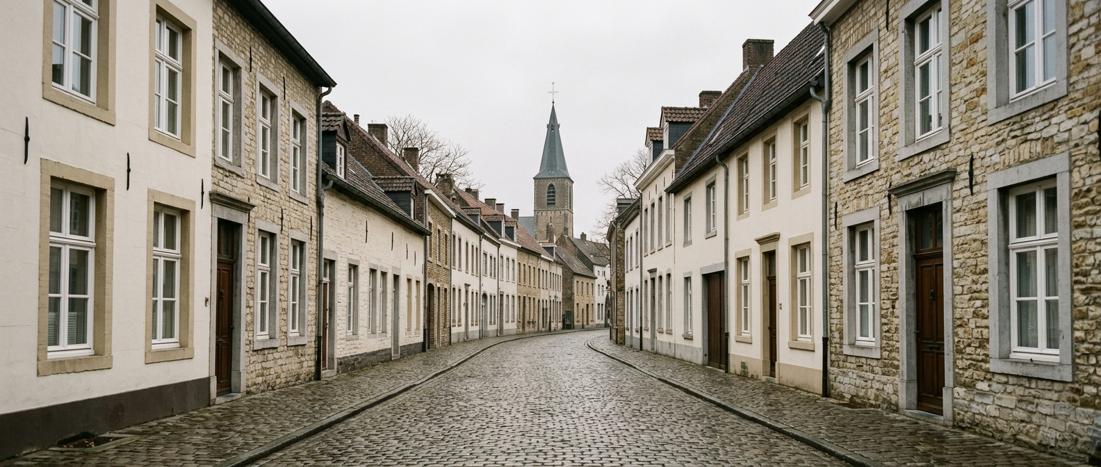 Panoramisch beeld van klassieke Limburgse architectuur, werkgebied VDB Schilderwerken door heel Limburg