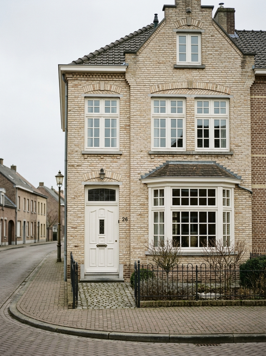 Klassieke jaren-30 woning in Pey met witte kozijnen, schilder in Pey door VDB Schilderwerken