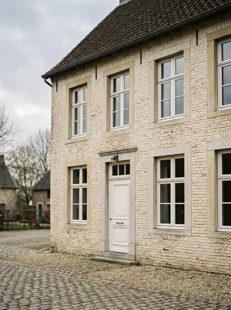 Klassieke Limburgse boerderij in Sint Joost met witte kozijnen, schilder in Sint Joost door VDB Schilderwerken