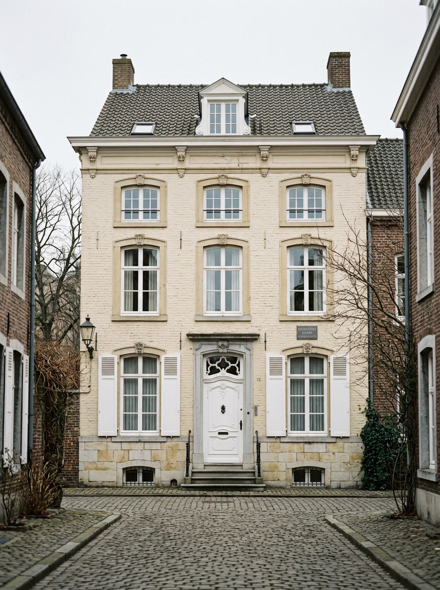 Klassieke villa in historisch centrum van Eijsden bij Kasteel Eijsden met witte kozijnen, schilder in Eijsden door VDB Schilderwerken