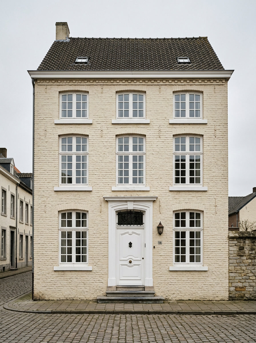 Klassieke villa aan de Maasoever in Herten met witte kozijnen, schilder in Herten door VDB Schilderwerken