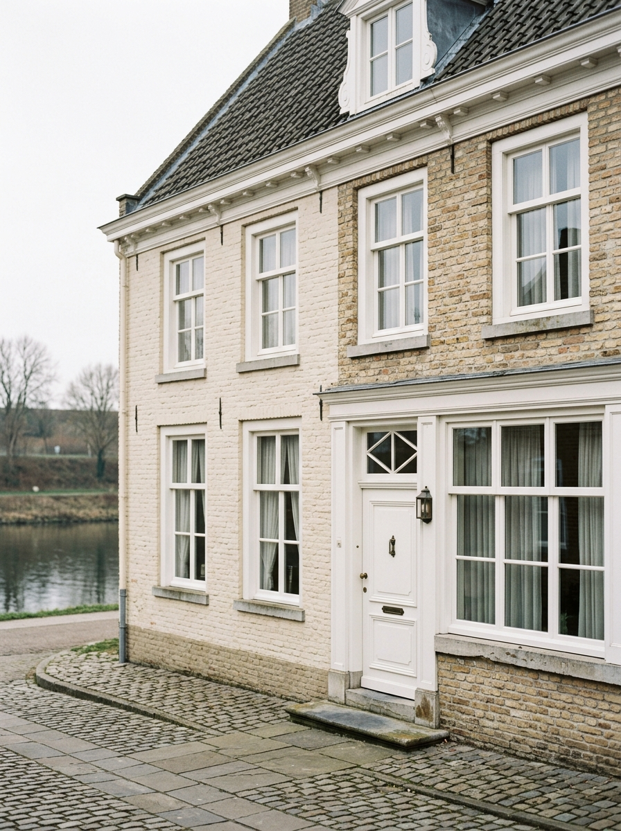 Klassieke dorpswoning in Linne aan de Maas met witte kozijnen, schilder in Linne door VDB Schilderwerken