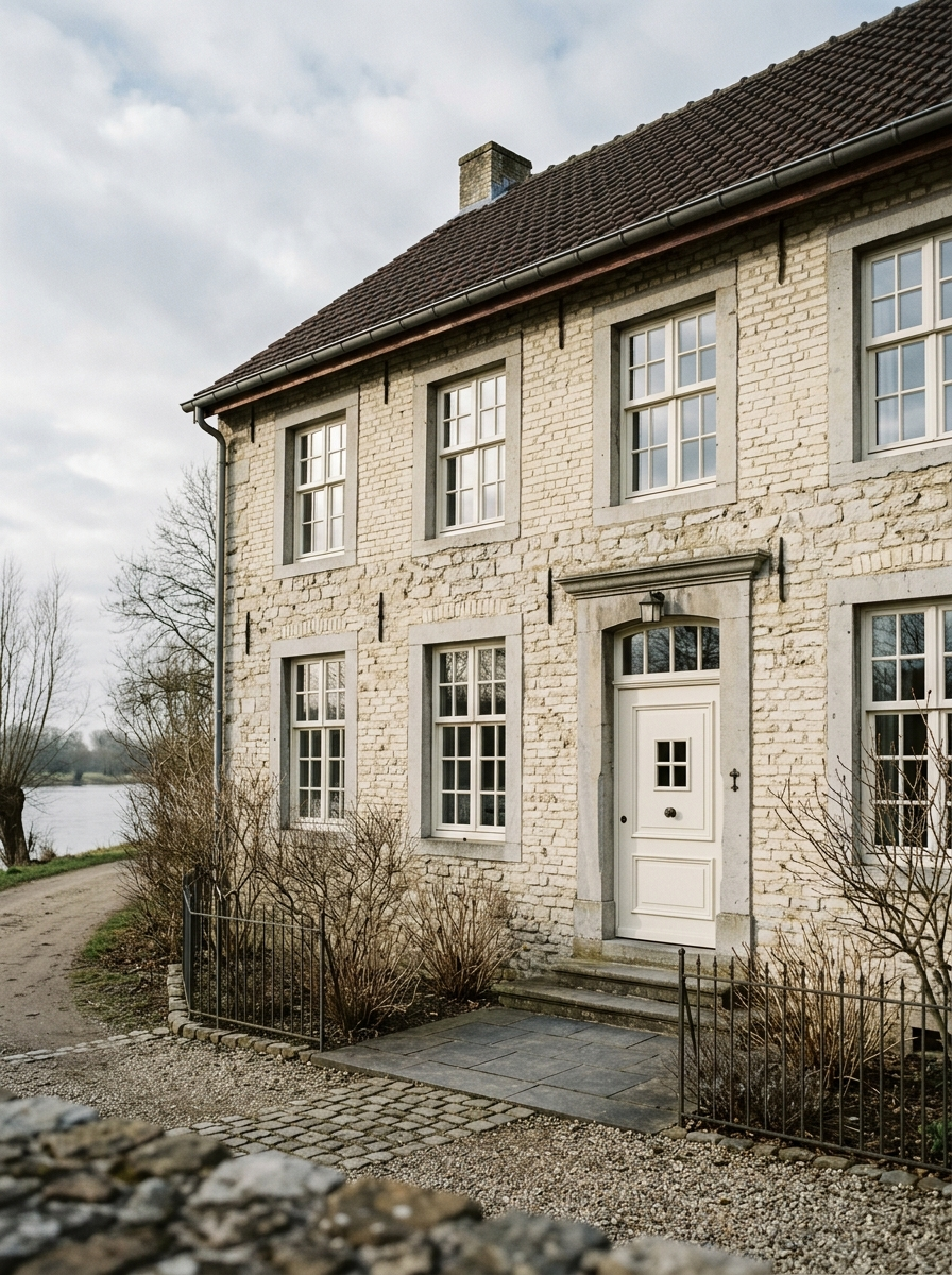 Klassieke dorpswoning in Ohé en Laak aan de Maas met witte kozijnen, schilder in Ohé en Laak door VDB Schilderwerken
