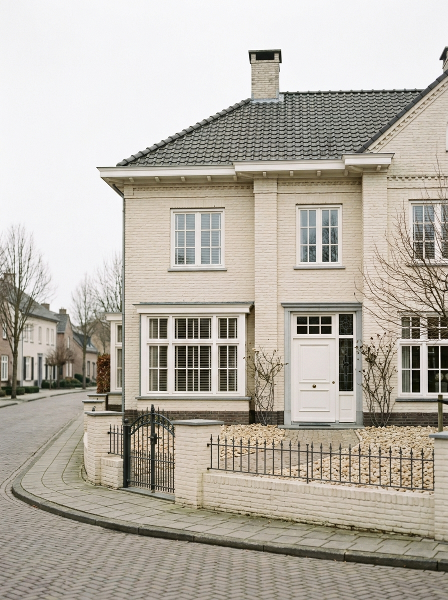 Karakteristieke jaren-30 woning in Reuver met witte kozijnen, schilder in Reuver door VDB Schilderwerken