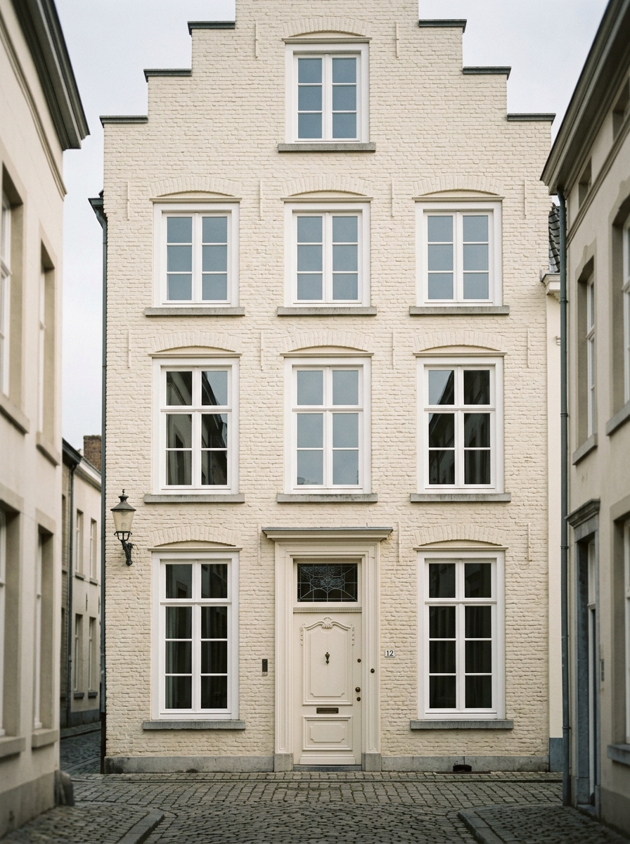 Klassieke stadswoning in historisch centrum van Venray met witte kozijnen, schilder in Venray door VDB Schilderwerken
